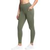 imageTHE GYM PEOPLE Tummy Control Workout Leggings with Pockets High Waist Athletic Yoga Pants for Women Running FitnessGrey Green