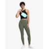 imageTHE GYM PEOPLE Tummy Control Workout Leggings with Pockets High Waist Athletic Yoga Pants for Women Running FitnessGrey Green