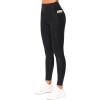 imageTHE GYM PEOPLE Tummy Control Workout Leggings with Pockets High Waist Athletic Yoga Pants for Women Running FitnessSilverBlack
