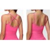 imageTHE GYM PEOPLE Womens Adjustable Longline Sports Bras Scoop Neck Padded Wireless Workout Yoga TopsBright Pink