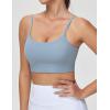 imageTHE GYM PEOPLE Womens Adjustable Longline Sports Bras Scoop Neck Padded Wireless Workout Yoga TopsDenim Blue