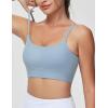 imageTHE GYM PEOPLE Womens Adjustable Longline Sports Bras Scoop Neck Padded Wireless Workout Yoga TopsDenim Blue