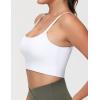 imageTHE GYM PEOPLE Womens Adjustable Longline Sports Bras Scoop Neck Padded Wireless Workout Yoga TopsWhite