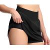 imageTHE GYM PEOPLE Womens Athletic Shorts Elastic Waisted Quick Dry Ruffle Tennis Workout Skorts with Mesh Liner Zip PocketsBlack