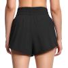 imageTHE GYM PEOPLE Womens Athletic Shorts Elastic Waisted Quick Dry Ruffle Tennis Workout Skorts with Mesh Liner Zip PocketsBlack