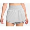 imageTHE GYM PEOPLE Womens Athletic Shorts Elastic Waisted Quick Dry Ruffle Tennis Workout Skorts with Mesh Liner Zip PocketsBright Grey