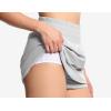 imageTHE GYM PEOPLE Womens Athletic Shorts Elastic Waisted Quick Dry Ruffle Tennis Workout Skorts with Mesh Liner Zip PocketsBright Grey
