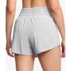 imageTHE GYM PEOPLE Womens Athletic Shorts Elastic Waisted Quick Dry Ruffle Tennis Workout Skorts with Mesh Liner Zip PocketsBright Grey