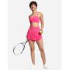 imageTHE GYM PEOPLE Womens Athletic Shorts Elastic Waisted Quick Dry Ruffle Tennis Workout Skorts with Mesh Liner Zip PocketsBright Pink