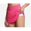 imageTHE GYM PEOPLE Womens Athletic Shorts Elastic Waisted Quick Dry Ruffle Tennis Workout Skorts with Mesh Liner Zip PocketsBright Pink