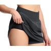 imageTHE GYM PEOPLE Womens Athletic Shorts Elastic Waisted Quick Dry Ruffle Tennis Workout Skorts with Mesh Liner Zip PocketsDark Grey