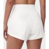 imageTHE GYM PEOPLE Womens Athletic Shorts Elastic Waisted Quick Dry Ruffle Tennis Workout Skorts with Mesh Liner Zip PocketsWhite