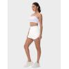 imageTHE GYM PEOPLE Womens Athletic Shorts Elastic Waisted Quick Dry Ruffle Tennis Workout Skorts with Mesh Liner Zip PocketsWhite