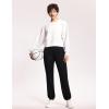 imageTHE GYM PEOPLE Womens Baggy Cinch Bottom Sweatpants Lightweight Workout Joggers Pants with PocketsBlack
