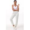 imageTHE GYM PEOPLE Womens Baggy Cinch Bottom Sweatpants Lightweight Workout Joggers Pants with PocketsHeather White