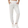 imageTHE GYM PEOPLE Womens Baggy Cinch Bottom Sweatpants Lightweight Workout Joggers Pants with PocketsHeather White