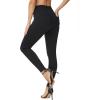 imageTHE GYM PEOPLE Womens Casual Yoga Leggings High Waisted Tummy Control Workout Pants with 4 PocketsBlack