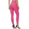 imageTHE GYM PEOPLE Womens Casual Yoga Leggings High Waisted Tummy Control Workout Pants with 4 PocketsBright Pink