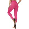 imageTHE GYM PEOPLE Womens Casual Yoga Leggings High Waisted Tummy Control Workout Pants with 4 PocketsBright Pink