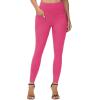 imageTHE GYM PEOPLE Womens Casual Yoga Leggings High Waisted Tummy Control Workout Pants with 4 PocketsBright Pink