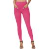 imageTHE GYM PEOPLE Womens Casual Yoga Leggings High Waisted Tummy Control Workout Pants with 4 PocketsBright Pink