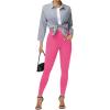imageTHE GYM PEOPLE Womens Casual Yoga Leggings High Waisted Tummy Control Workout Pants with 4 PocketsBright Pink