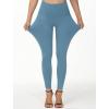 imageTHE GYM PEOPLE Womens Casual Yoga Leggings High Waisted Tummy Control Workout Pants with 4 PocketsGrey Blue