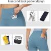 imageTHE GYM PEOPLE Womens Casual Yoga Leggings High Waisted Tummy Control Workout Pants with 4 PocketsGrey Blue