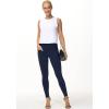 imageTHE GYM PEOPLE Womens Casual Yoga Leggings High Waisted Tummy Control Workout Pants with 4 PocketsNavy Blue