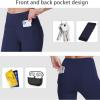 imageTHE GYM PEOPLE Womens Casual Yoga Leggings High Waisted Tummy Control Workout Pants with 4 PocketsNavy Blue