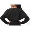 imageTHE GYM PEOPLE Womens Cropped Jackets Full Zip Long Sleeve Ribbed Workout Sweatshirts Lightweight Casual TopsBlack