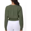 imageTHE GYM PEOPLE Womens Cropped Jackets Full Zip Long Sleeve Ribbed Workout Sweatshirts Lightweight Casual TopsGraphite Green