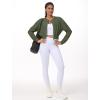 imageTHE GYM PEOPLE Womens Cropped Jackets Full Zip Long Sleeve Ribbed Workout Sweatshirts Lightweight Casual TopsGraphite Green