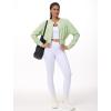imageTHE GYM PEOPLE Womens Cropped Jackets Full Zip Long Sleeve Ribbed Workout Sweatshirts Lightweight Casual TopsLight Green