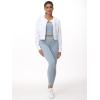 imageTHE GYM PEOPLE Womens Cropped Jackets Full Zip Long Sleeve Ribbed Workout Sweatshirts Lightweight Casual TopsWhite