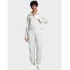 imageTHE GYM PEOPLE Womens Fleece Sweatpants Warm Workout Joggers Pants with PocketsHeather White