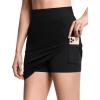 imageTHE GYM PEOPLE Womens Golf Skorts Modest Knee Length Athletic Tennis Skirts Builtin Shorts with 4 PocketsBlack