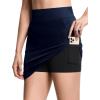 imageTHE GYM PEOPLE Womens Golf Skorts Modest Knee Length Athletic Tennis Skirts Builtin Shorts with 4 PocketsBlue