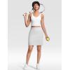 imageTHE GYM PEOPLE Womens Golf Skorts Modest Knee Length Athletic Tennis Skirts Builtin Shorts with 4 PocketsBright Grey