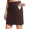 imageTHE GYM PEOPLE Womens Golf Skorts Modest Knee Length Athletic Tennis Skirts Builtin Shorts with 4 PocketsBrown