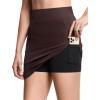 imageTHE GYM PEOPLE Womens Golf Skorts Modest Knee Length Athletic Tennis Skirts Builtin Shorts with 4 PocketsBrown
