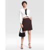 imageTHE GYM PEOPLE Womens Golf Skorts Modest Knee Length Athletic Tennis Skirts Builtin Shorts with 4 PocketsBrown