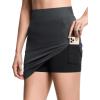 imageTHE GYM PEOPLE Womens Golf Skorts Modest Knee Length Athletic Tennis Skirts Builtin Shorts with 4 PocketsDark Grey