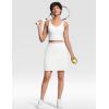 imageTHE GYM PEOPLE Womens Golf Skorts Modest Knee Length Athletic Tennis Skirts Builtin Shorts with 4 PocketsWhite
