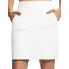 imageTHE GYM PEOPLE Womens Golf Skorts Modest Knee Length Athletic Tennis Skirts Builtin Shorts with 4 PocketsWhite