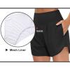 imageTHE GYM PEOPLE Womens High Waist Running Shorts with Liner Athletic Hiking Workout Shorts Zip PocketsBlack