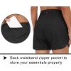 imageTHE GYM PEOPLE Womens High Waist Running Shorts with Liner Athletic Hiking Workout Shorts Zip PocketsBlack