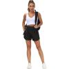 imageTHE GYM PEOPLE Womens High Waist Running Shorts with Liner Athletic Hiking Workout Shorts Zip PocketsBlack