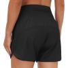 imageTHE GYM PEOPLE Womens High Waist Running Shorts with Liner Athletic Hiking Workout Shorts Zip PocketsBlack