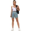 imageTHE GYM PEOPLE Womens High Waist Running Shorts with Liner Athletic Hiking Workout Shorts Zip PocketsDenim Blue